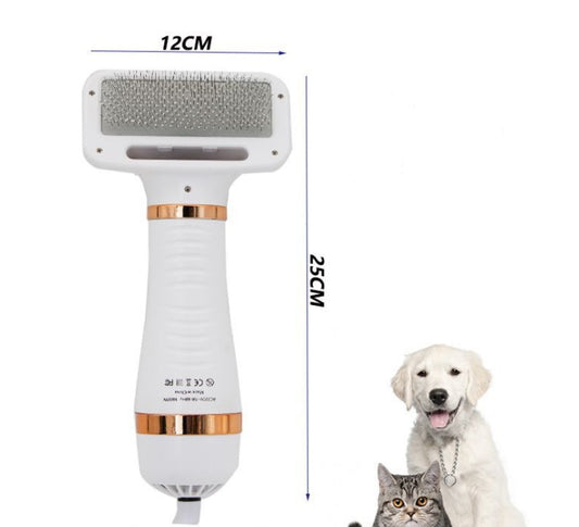 2-in-1 Pet Drying Brush – Dryer & Grooming Comb