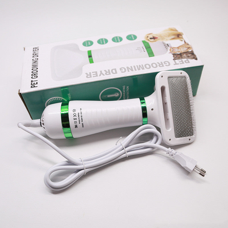 2-in-1 Pet Drying Brush – Dryer & Grooming Comb