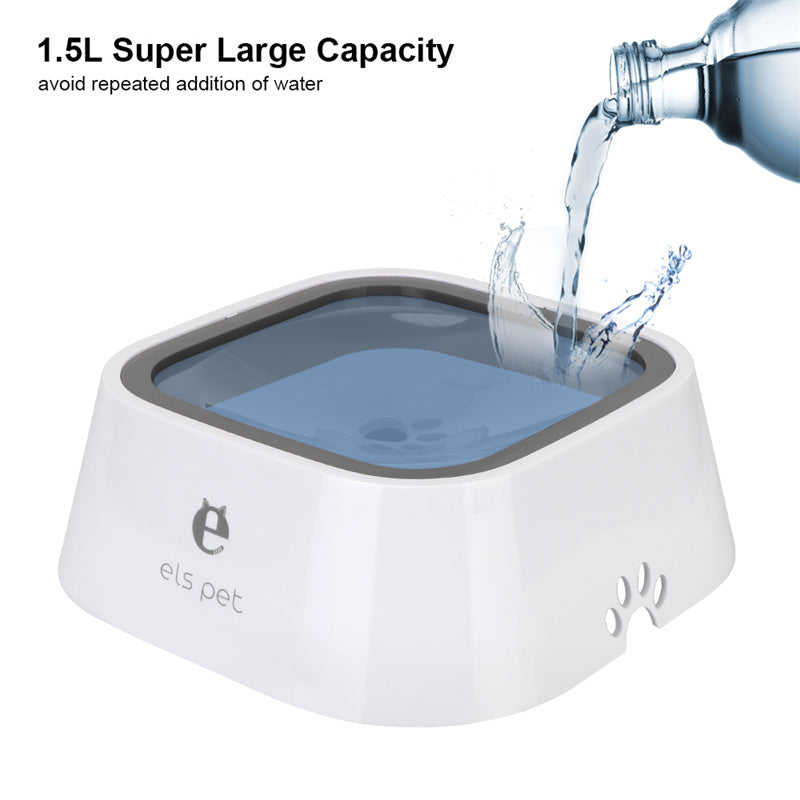 🐾 1.5L Floating Anti-Spill Water Bowl for Dogs & Cats